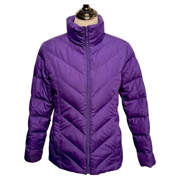 Lands’ End Down Quilted Jacket Purple Size XSmall (2-4) - Picture 8 of 8